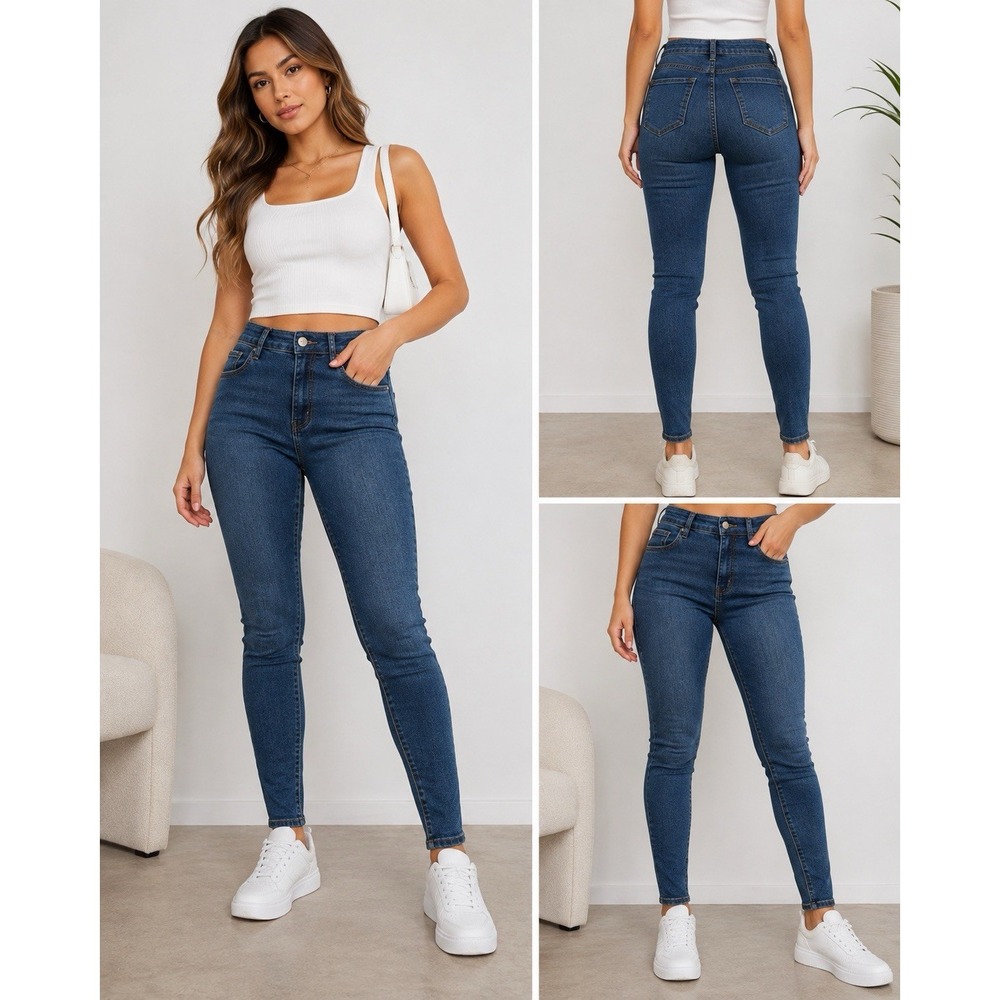 Fashion Nova Cutie Pie Skinny Jeans Womens Size 3 High Rise Blue Denim Stretch